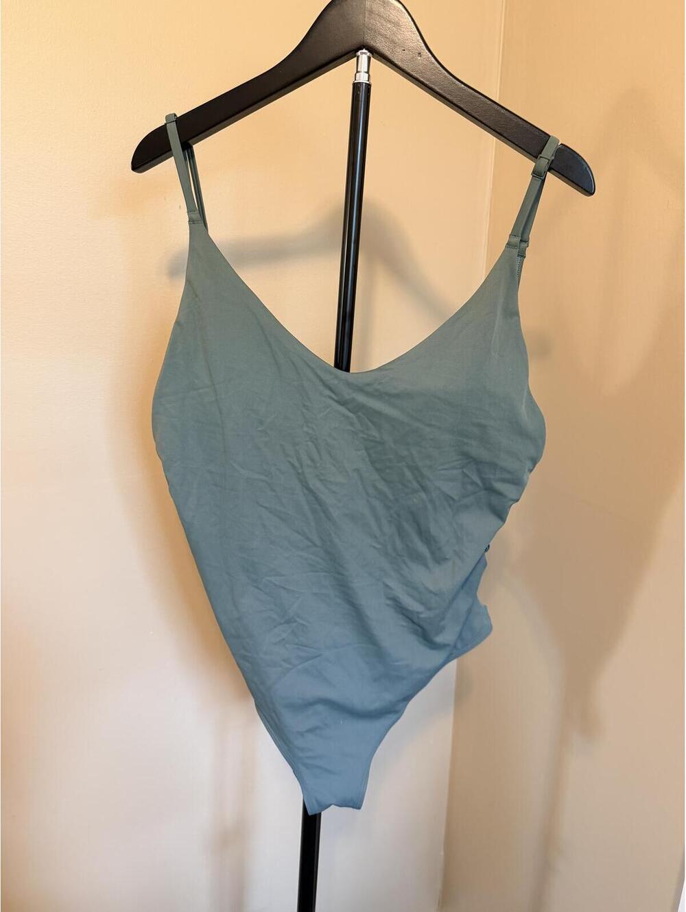 Aerie Sage Green Cutout One Piece Swimsuit XL Ring Detail Side Cut Bathing Suit